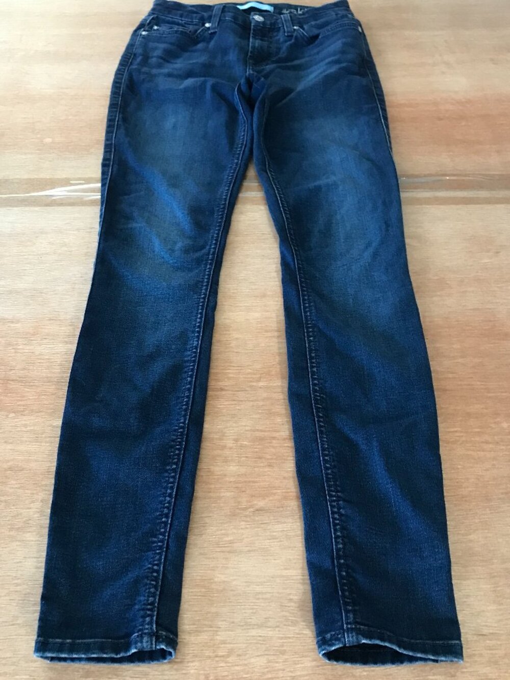 7 For All Mankind Blair The Skinny Jeans Women 24 Blue Mid Rise Dark Wash Slim